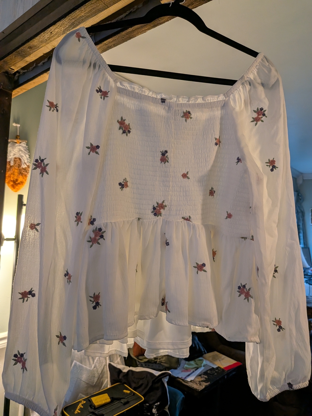 NWT Torrid Peasant Blouse with Floral Embroidery S 12 - Picture 6 of 8